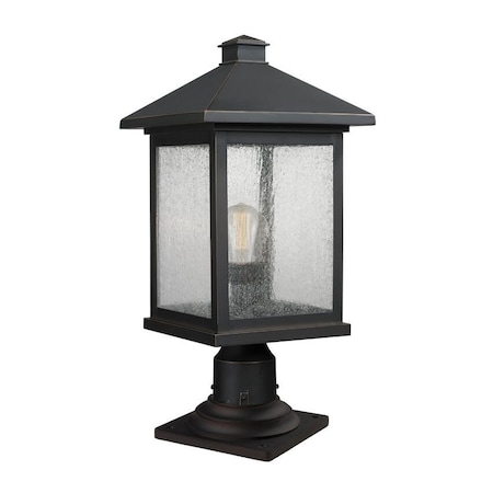 Z-Lite Portland 1 Light Outdoor Pier Mount Light, Oil Rubbed Bronze And Clear Seedy 531PHBR-533PM-ORB